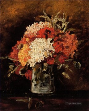  flores - jarrón con claveles 2 Vincent van Gogh Impresionismo Flores